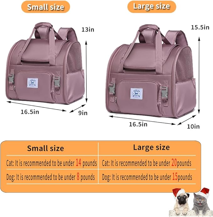 Pet Backpack Carrier for Small Dogs Medium Cats, Breathable and Collapsible - Image 2