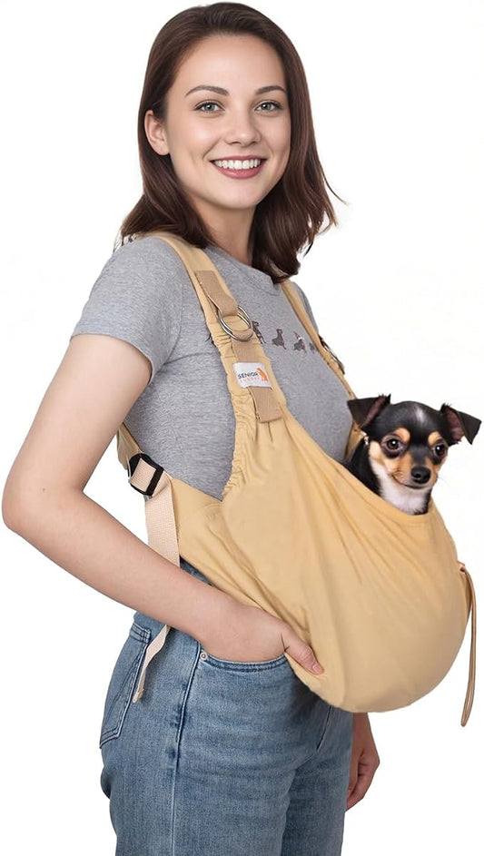 Dog Sling Carriers for Small Dogs, Carrier Sling for Cats and Puppy, Carrying by SENIORBUDDAY