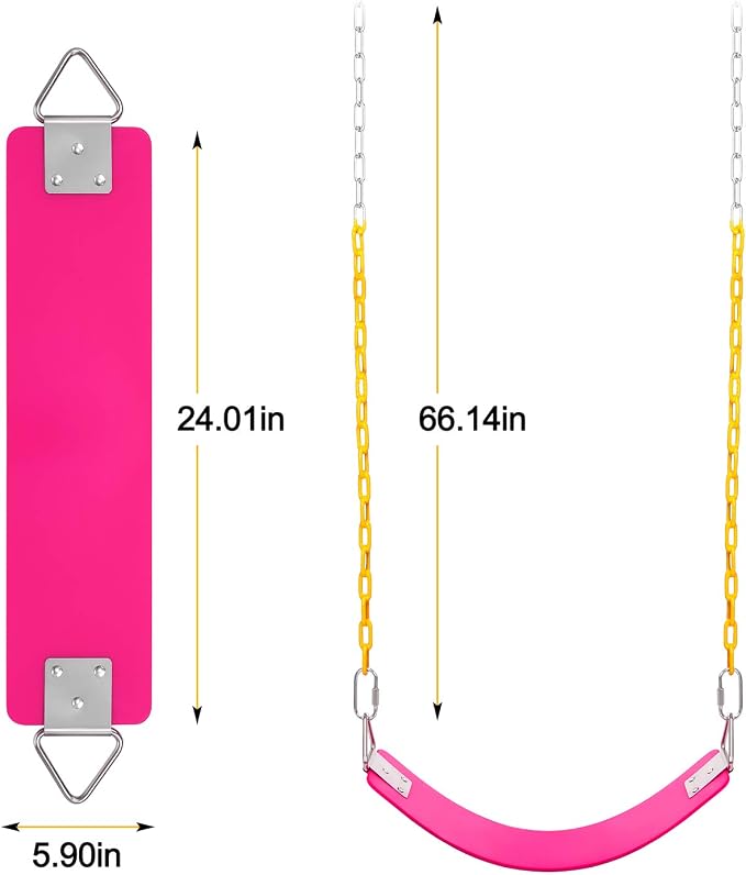 AGPTEK Swing Set, Seat with 66 Inch Anti-Rust Chains Thermoplastic Coated - Image 6