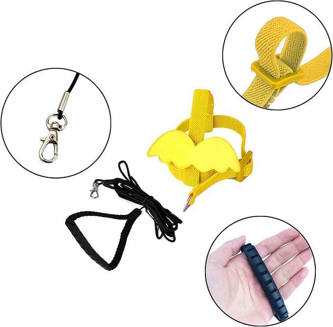 Dnoifne Pet Parrot Bird Harness and Leash, Adjustable Training Design Anti-Bite - Image 4