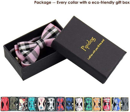 Cat Collar Breakaway with Bell and Bow Tie, Plaid Design Adjustable Safety - Image 2