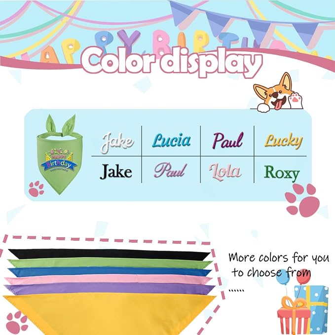 Personalized Dog Birthday Bandana, Happy Birthday Scarf - Image 3