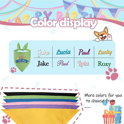 Personalized Dog Birthday Bandana, Happy Birthday Scarf - Image 3