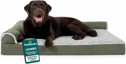 FurHaven Orthopedic Dog Bed for Large Dogs, L-Shaped Chaise Mattress by FurHaven
