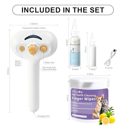 Pet Steam Brush for Dog & Cat – shower bath brush – Steam for Shedding & - Image 9