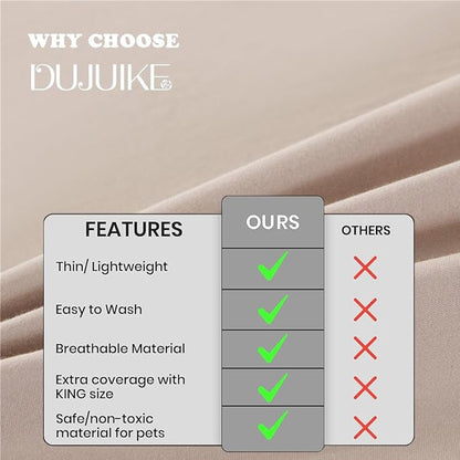 DUJUIKE Waterproof Bed Cover for Dog and Cats, Pet Hair Resistant Bed Sheet - Image 4