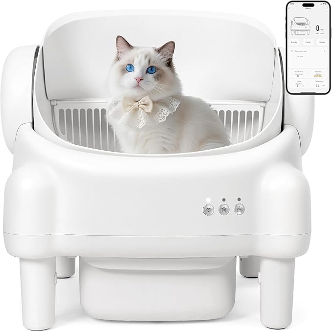 Self Cleaning Litter Box, Open Top Automatic Litter Box by Paruuntys