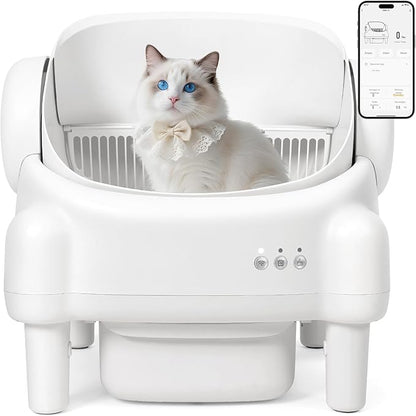 Self Cleaning Litter Box, Open Top Automatic Litter Box by Paruuntys