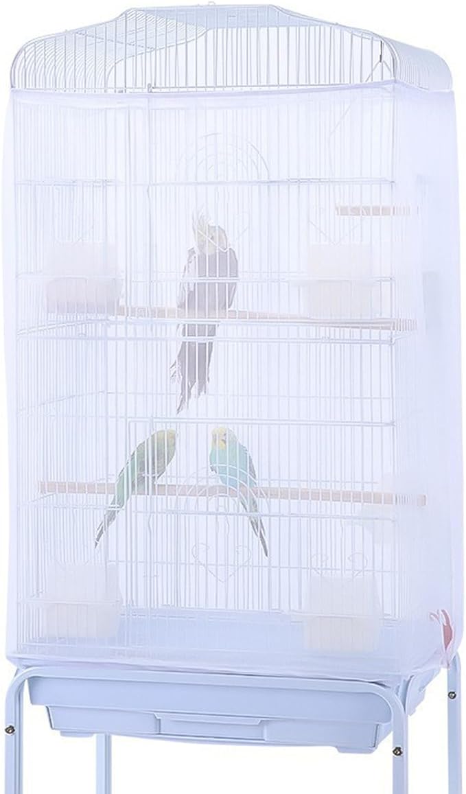 Birdcages Mesh Net Skirt Cover Reusable Stretchy Bird Cage Seed Catcher by ZARSIO