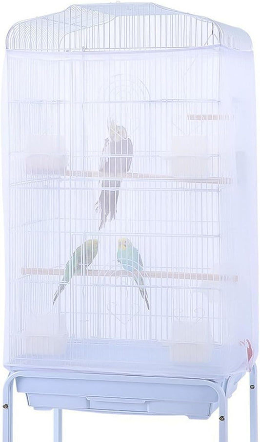 Birdcages Mesh Net Skirt Cover Reusable Stretchy Bird Cage Seed Catcher by ZARSIO