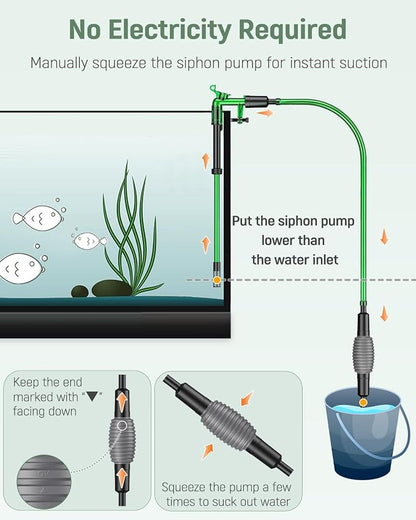 Pawfly Aquarium Water Changer Kit, Fish Tank Siphon Vacuum Cleaner - Image 2