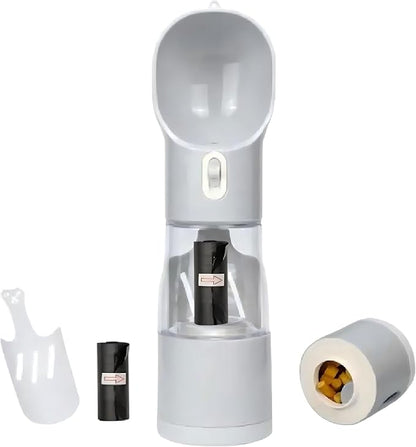 All-in-One Portable Dog Water Bottle, Food Dispenser, Poop Bag Dispenser - Image 5