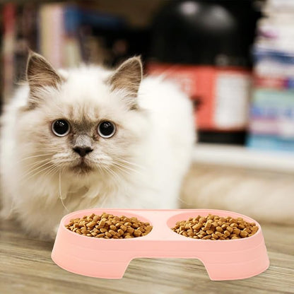 Balacoo 8 Pcs Cat Food Feeder, Plastic Double Bowl Cat Feeder, Candy Color Pet - Image 8