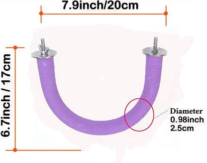 2Pcs 7.9Inch Purple U Shape Rough-surfaced Sands Stick Bird Perches Bird Cage - Image 2