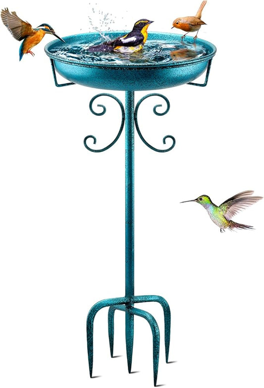 Daoeny 35In Metal Bird Bath for Outside, Vintage Freestanding Birdbaths & by Daoeny