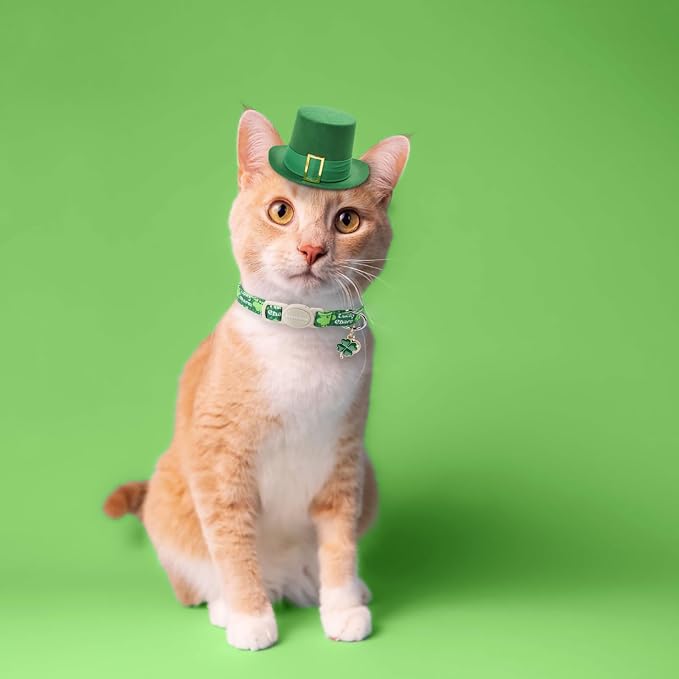 Lionet Paws 2pcs Pack St. Patrick Cotton Cat Collar, Breakaway Buckle - Image 6