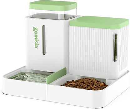Gravity Cat Feeder and Water Dispenser, 2 in 1 Cat Self Feeder by Zomisia
