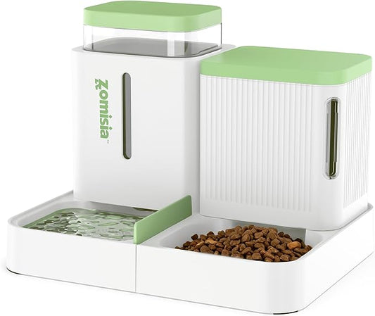 Gravity Cat Feeder and Water Dispenser, 2 in 1 Cat Self Feeder by Zomisia