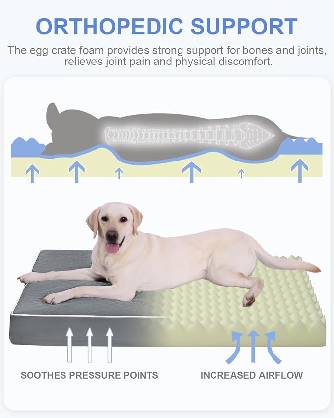 KSIIA Extra Large Dog Bed for Crate Pad Waterproof Dog Bed - Image 3