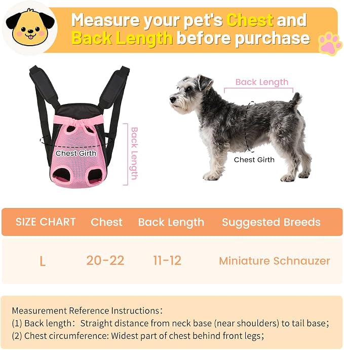 Inspack Dog Backpack Carrier/Cat Carrier, Adjustable Pet Front Carriers Travel - Image 2