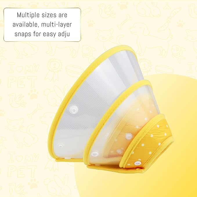 Pet Cone Recovery Dog Cone Adjustable Dog Collar Clear Padded Collar - Image 3