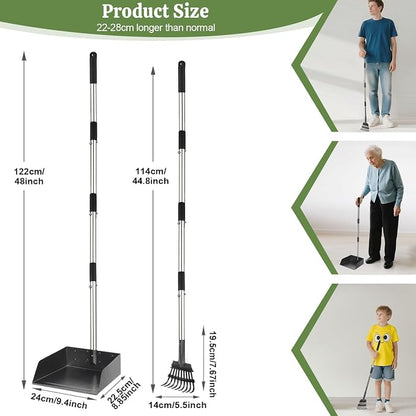 T2Y Pooper Scooper, Adjustable Stainless Steel Rake & Extra Large Tray - Image 2
