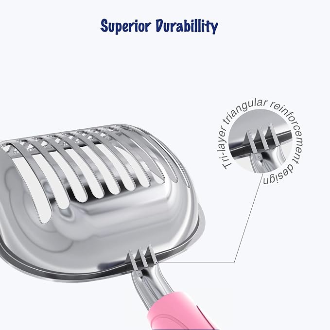 WePet Cat Litter Scoop, Aluminum Alloy Sifter, Kitty Metal Scooper, Deep Shovel - Image 4