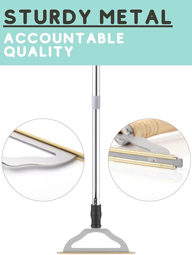Pet Hair Remover for Carpets, Adjustable Long Handle Carpet Rake for Dog Cat - Image 5
