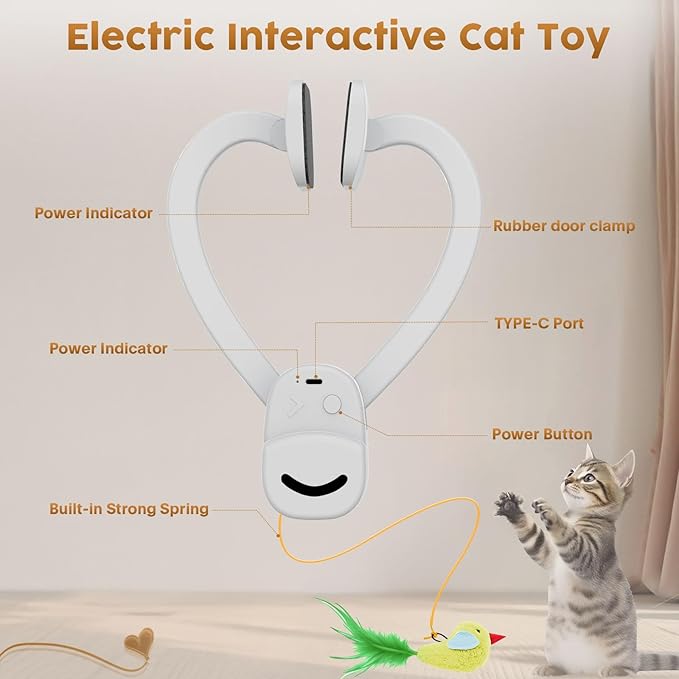 Interactive Cat Toys for Indoor Cats: Automatic Flying Bird Feather Wand Chase - Image 5