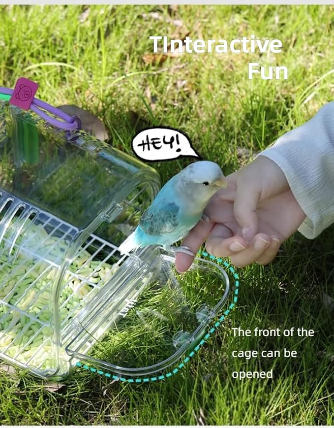 Portable Plastic Bird Cages Lightweight Waterproof Ventilated Travel Bird Cage - Image 6
