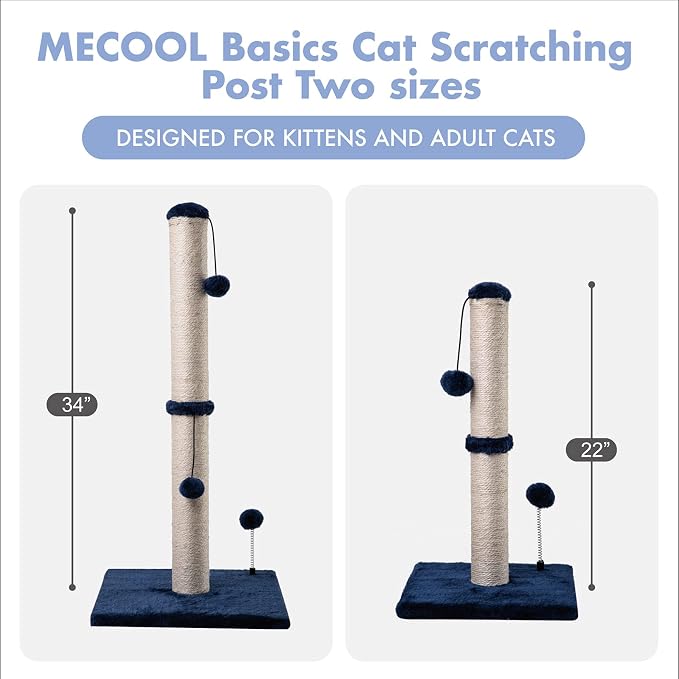 MECOOL Cat Scratching Post Premium Basics Kitten Scratcher Sisal Scratch Posts - Image 6