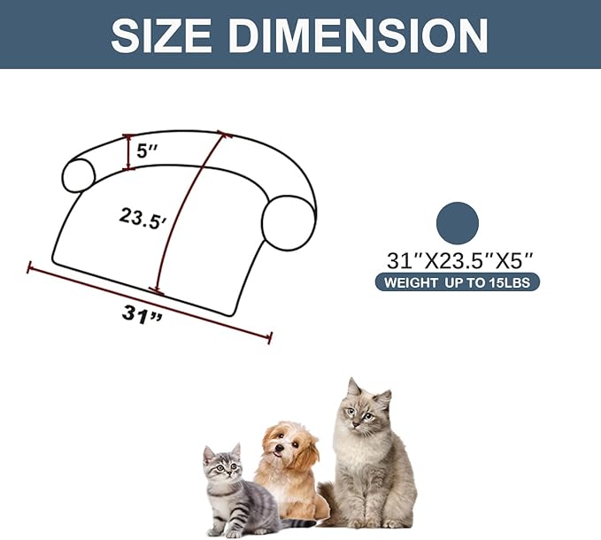 Calming Dogs/Cats Bed Mats, Dog Pad Washable Removable Couch Cover, Plush Long - Image 2