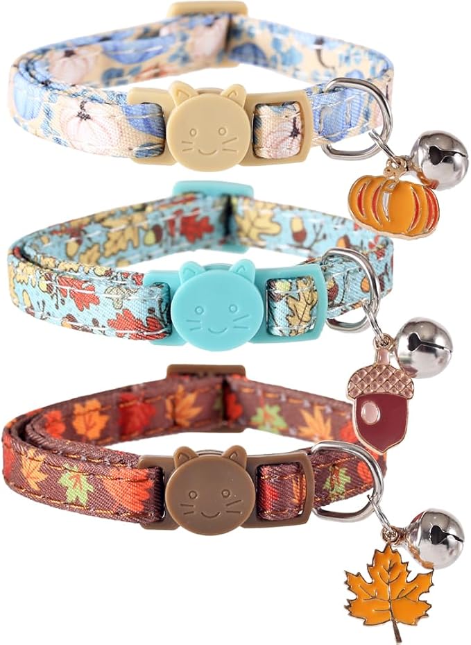3 Pack Thanksgiving Cat Collar Fall Autumn Holiday by Lamphyface
