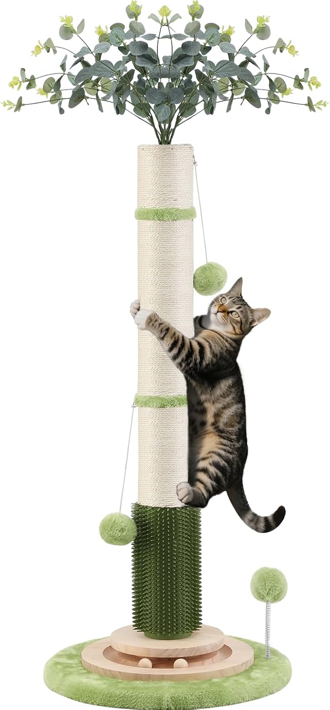 45'' Tall Cat Scratching Post, 3.5Inch Diameter Sisal Rope Scratching Post by COUNER