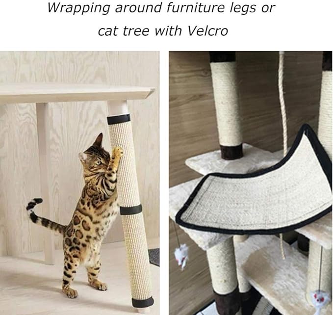HAOZAIKEJI Cat Scratcher Mat Sofa Protector Natural Sisal Cat Scratching Mat - Image 5