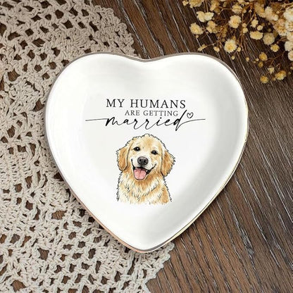 Gossby Custom Pet Portrait Watercolor Heart Ring Dish - Image 4