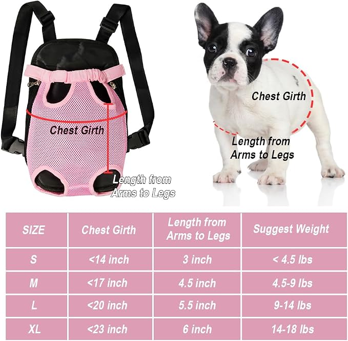 FEimaX Dog Carrier Backpack Pet Legs Out Front Cat Travel Bag, Adjustable Puppy - Image 4