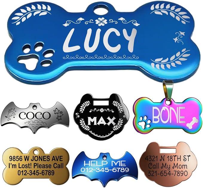 Stainless Steel Personalized Pet ID Tags, Art Design by Unknown