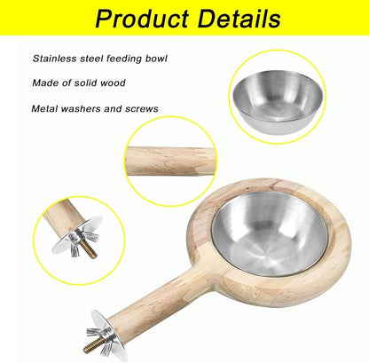 ASOCEA 2 Pack Bird Perch Feeding Cup, Bowls - Image 3