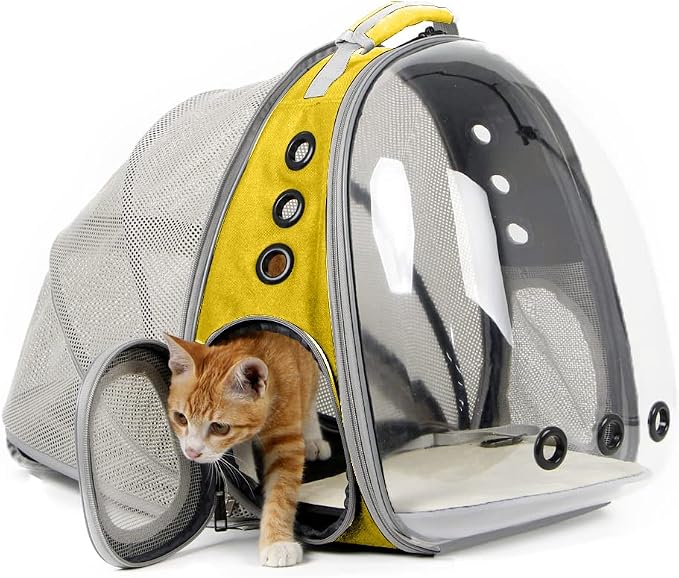 Expandable Cat Backpack Carrier, Fit up to 12 lbs, Space Capsule Astronaut - Image 4