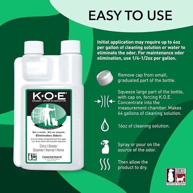 Odorcide, Thornell KOE Kennel Odor Eliminator Concentrate, Floors & More - Image 2