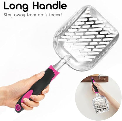 Cat Litter Scoop-Metal Cat Scooper-Long Handle Scoop, Cat Scooper-Poop - Image 4