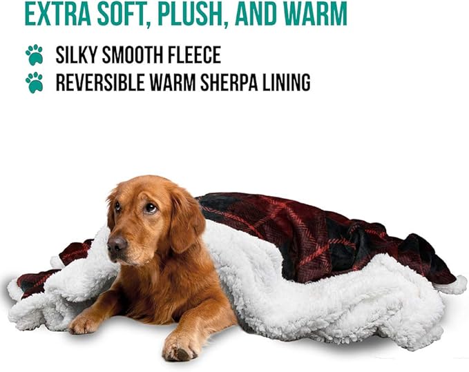 PetAmi Dog Blanket for Bed, XL Pet Blanket Large Dogs, Fleece Furniture Couch - Image 2