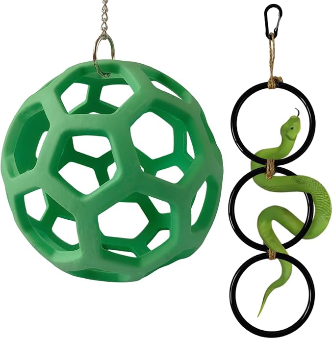 Snake Enrichment Toys Ball, Jungle Gym Ball and Enrichment Rings by Unknown