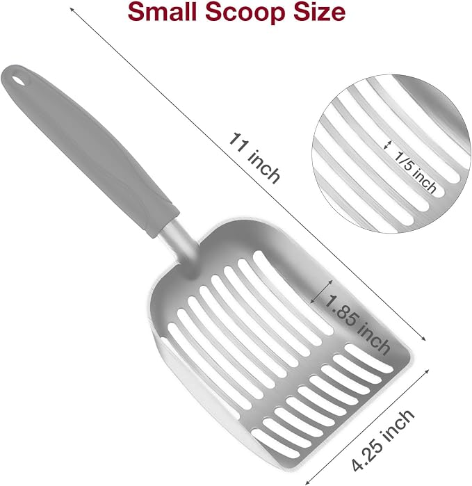 Cat Litter Scoop, Kitty Metal Scooper, Aluminum Alloy Sifter, Kitten Pooper - Image 2