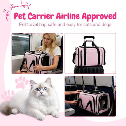 Double Expandable Cat Carrier, Airline Approved Soft-Sided Pet Travel Carrier - Image 4