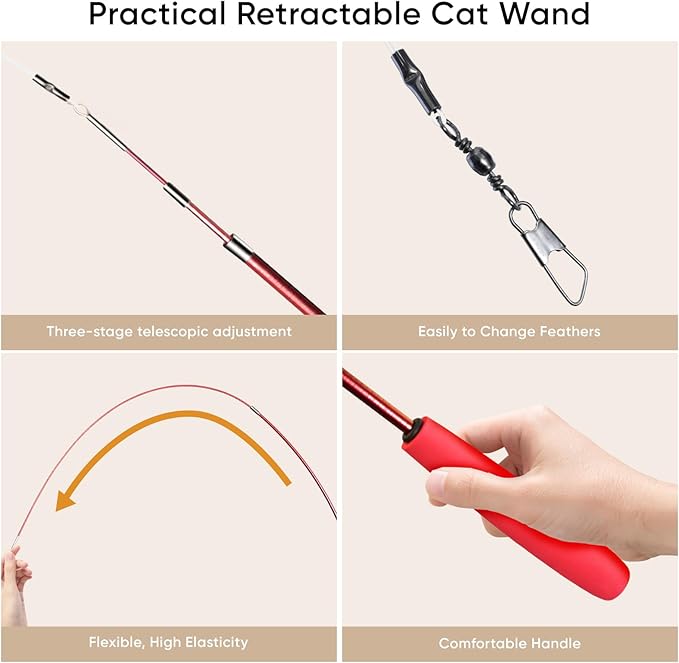 Cat Toys for Indoor Cats, 13 Packs Interactive Cat Wand Toy Set - Image 5