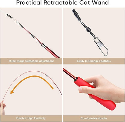 Cat Toys for Indoor Cats, 13 Packs Interactive Cat Wand Toy Set - Image 5