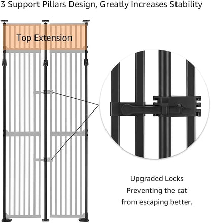 unipaws 86" High Extra Tall Cat Gate, Auto Closing and No Drilling Safety Gate - Image 5