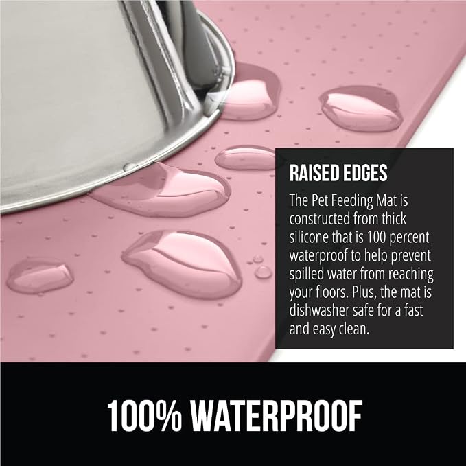 GORILLA GRIP 100% Waterproof Raised Edge BPA Free Silicone Pet Feeding Mat - Image 3